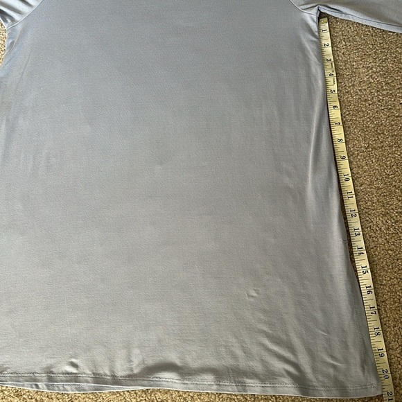 Eileen Fisher Wistr Fine Tencel Jersey Stretch Bateau Neck Tunic Blue Medium - Picture 6 of 10